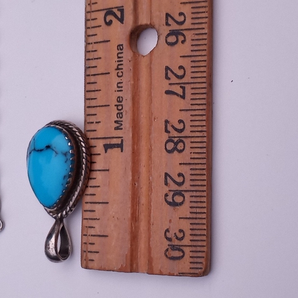 Signed Native American Turquoise Sterling PENDANT - VINTAGE - Picture 11 of 16